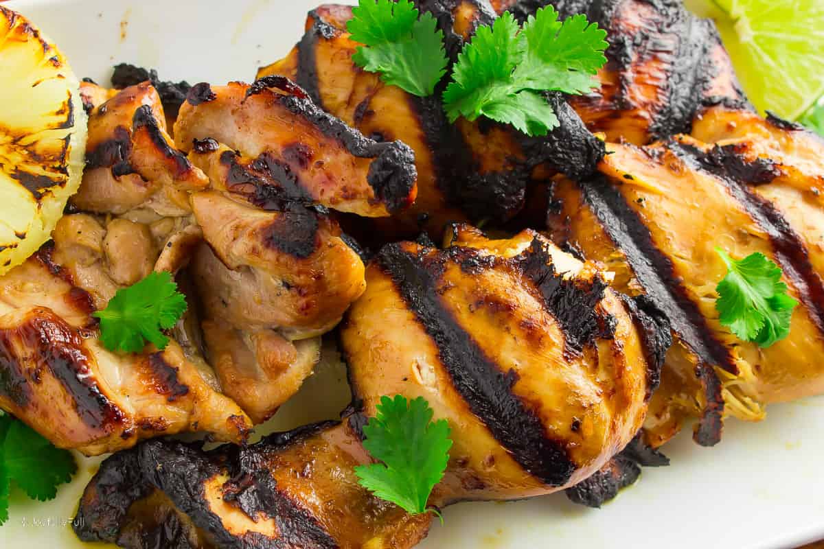 Grilled Tropical Chicken Thighs {Paleo, Whole30, Keto} Joyfully Full